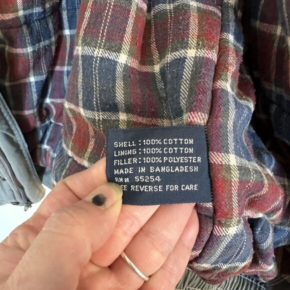 North Bay Rugged Essentials Mens Utility Vest Pockets Plaid Lining Medium Cotton - Picture 3 of 12